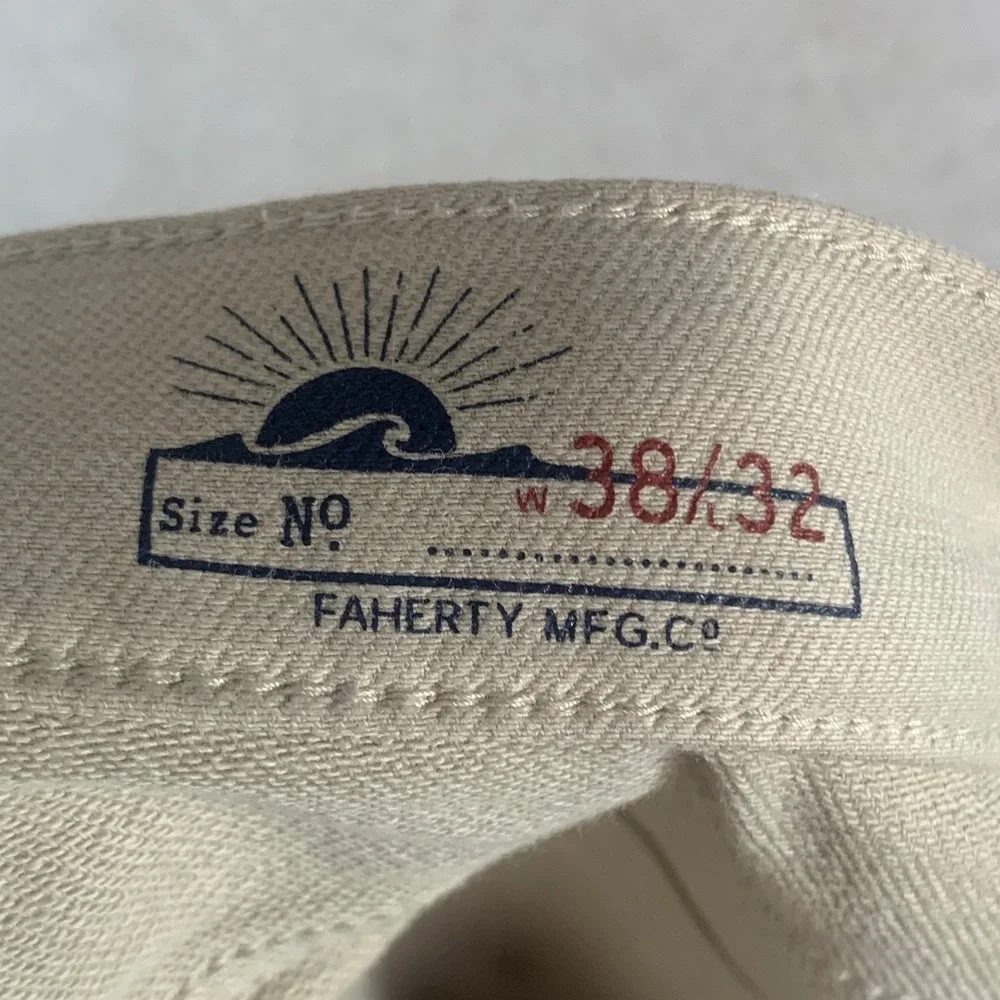 Faherty Stretch Terry 5-Pocket Pants‎ Mens 38 Stone Beige Slim Straight MBF2437